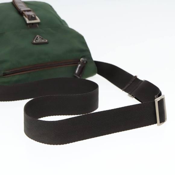 PRADA Shoulder Bag Nylon Green Brown Silver Auth bs18578 - Picture 7 of 16